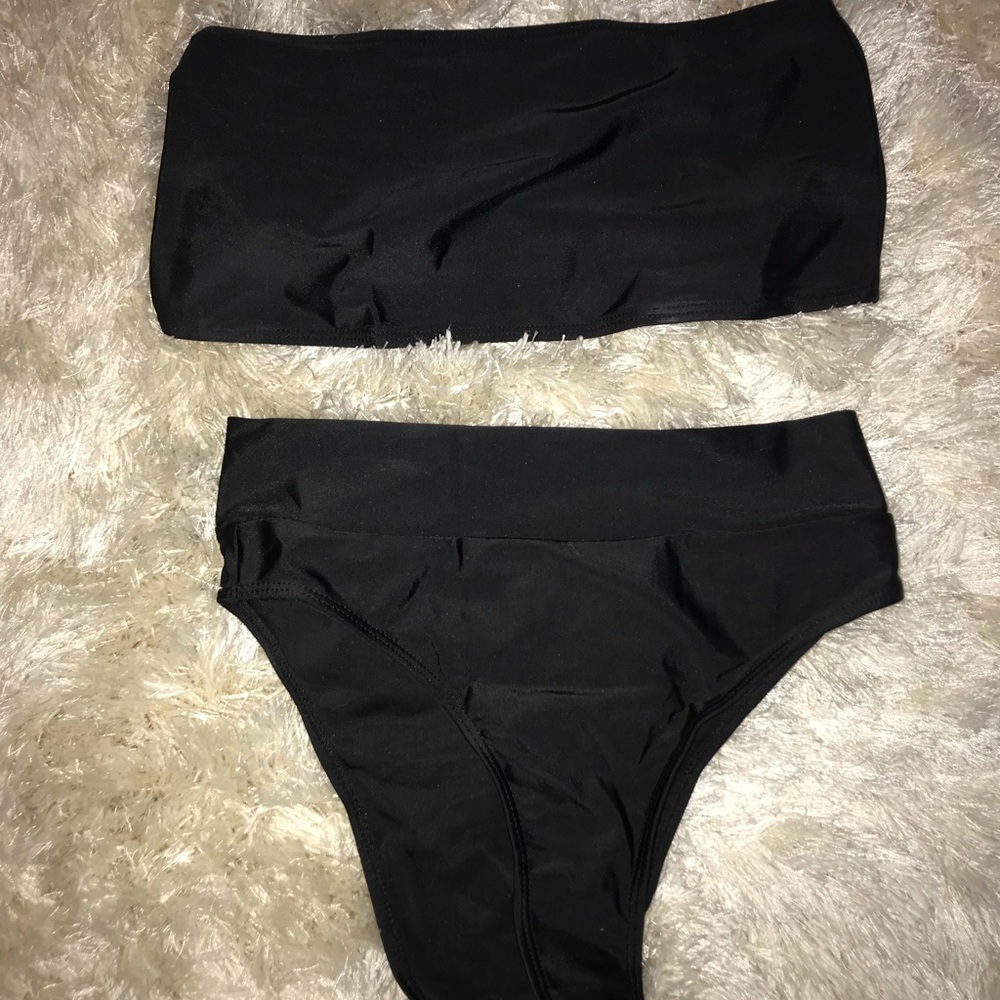 black high waisted swim suit